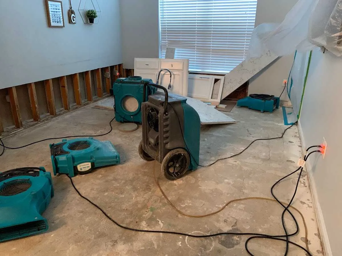 Dehumidifier in flood-cut room for Water Extraction & Removal in Independence